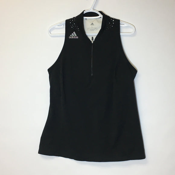 Adidas Woman's Sleeveless 1/4 Zip Golf Shirt w/Built In Bra - Size Large - Pre-Owned - 29XJ81
