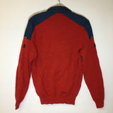 Demetre Men's Virgin Wool 1/4 Zip Midlayer Red/Navy Sweater - Size XL - Pre-Owned - 7WPKFG