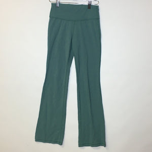 Athleta High Rise Girl's Chit Chat Green Flare Pant - Size Youth Large (12) - Pre-Owned - TL5BL6